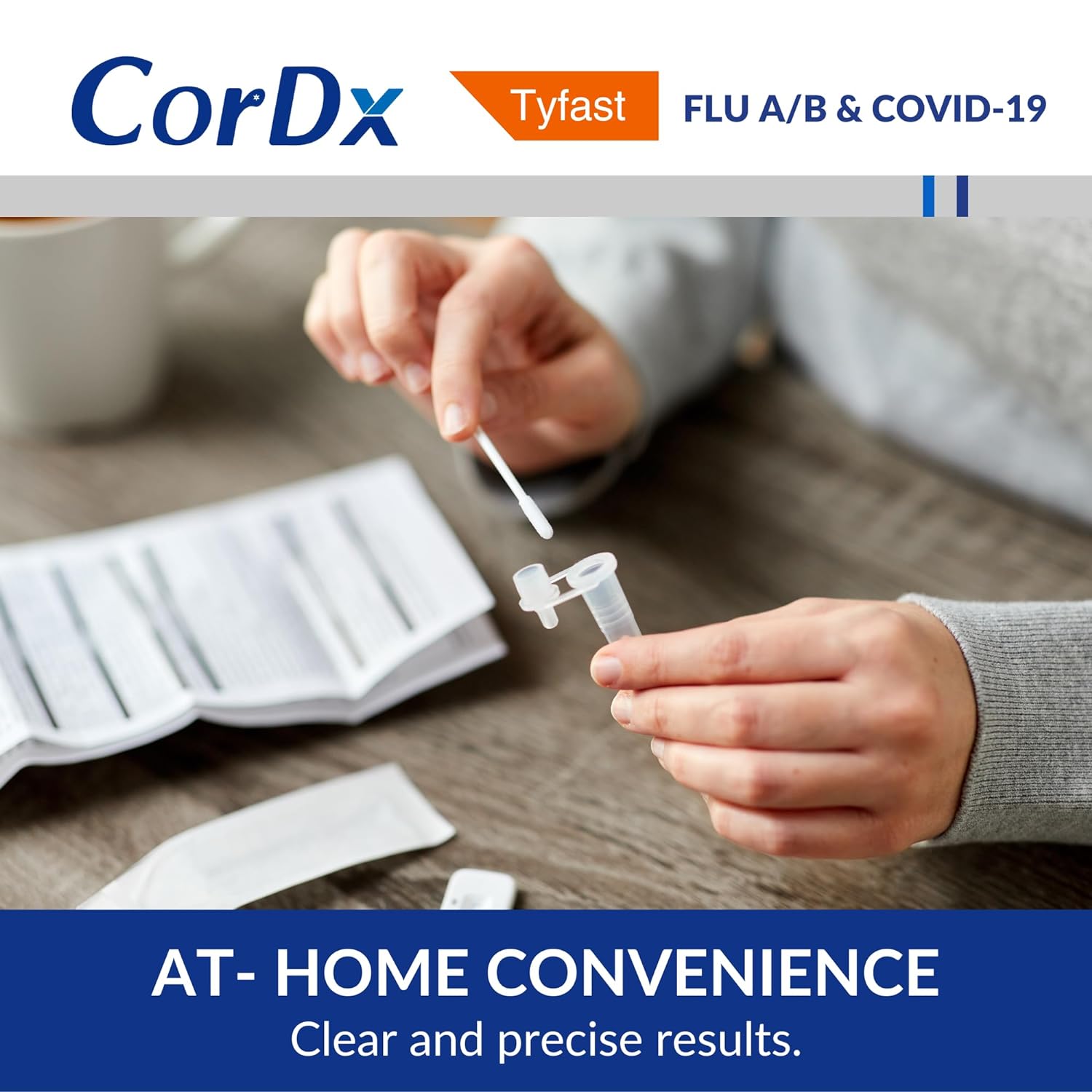 CorDx TyFast Flu A/B & COVID-19 At-Home Rapid Multiplex Test (2-Test Pack)